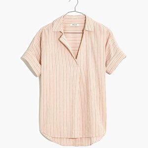 Madewell Courier Button-Back Shirt in Brampton Stripe - Size XL
